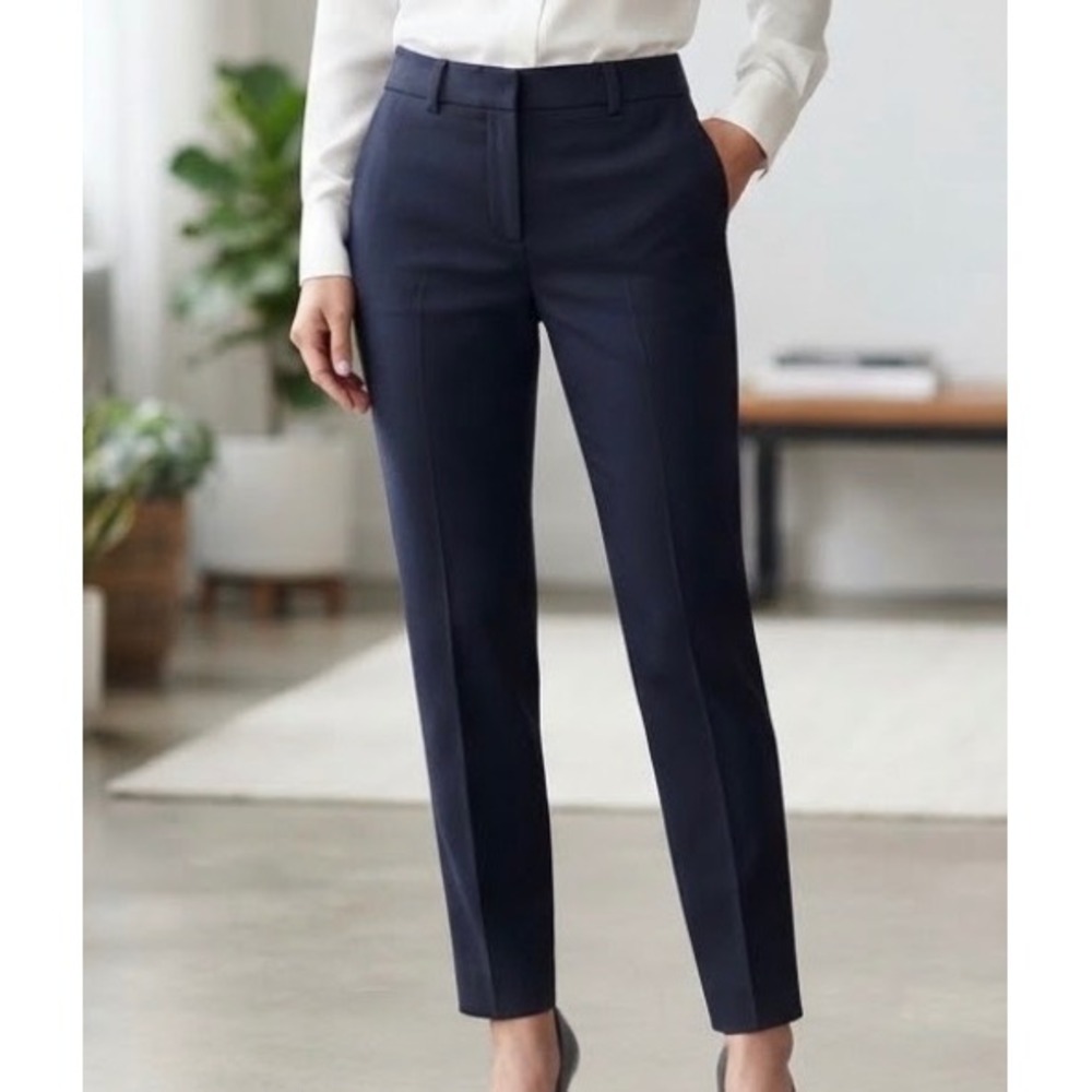 J.Crew 1035 Super 120s Merino Wool Trousers Navy Blue Size 4